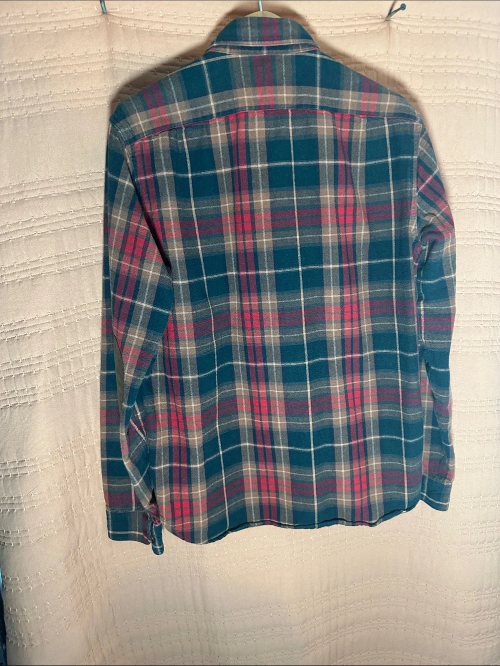 J. Crew Teal and Pink Plaid Button-Down Shirt